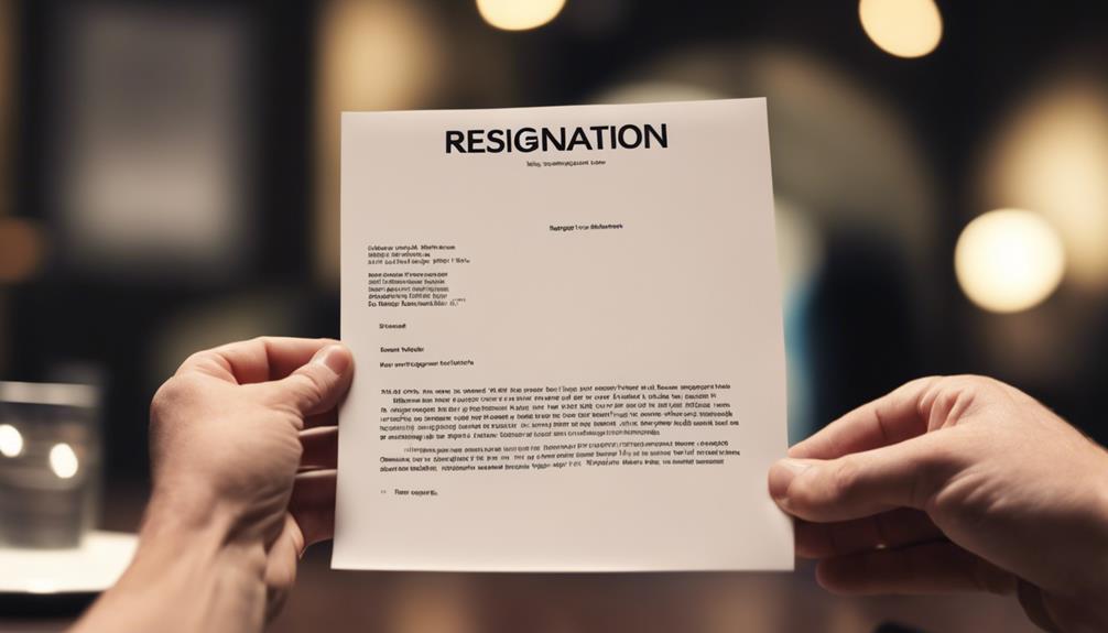 resignation and employer obligations